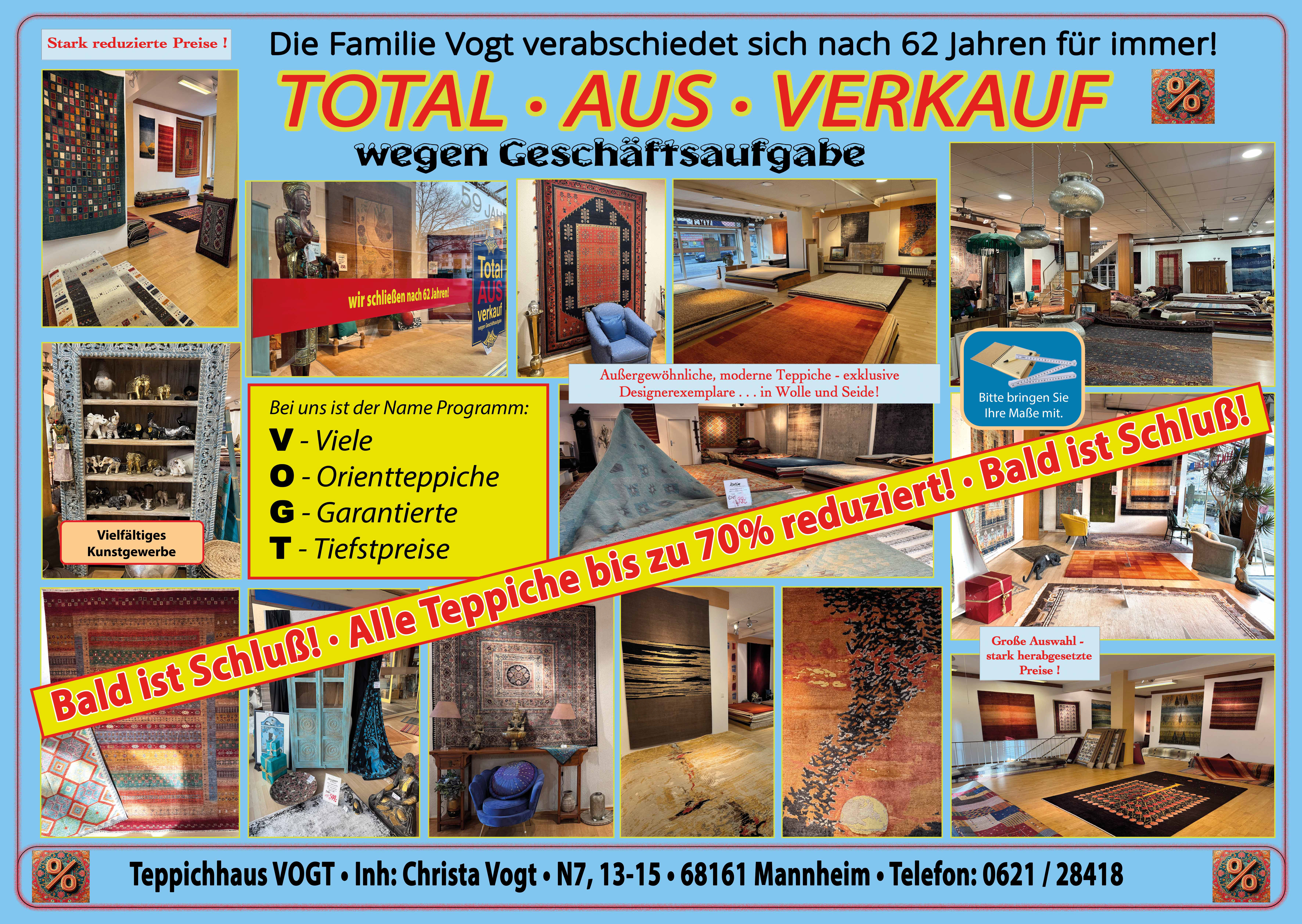 Total-Ausverkauf Teppichhaus Vogt